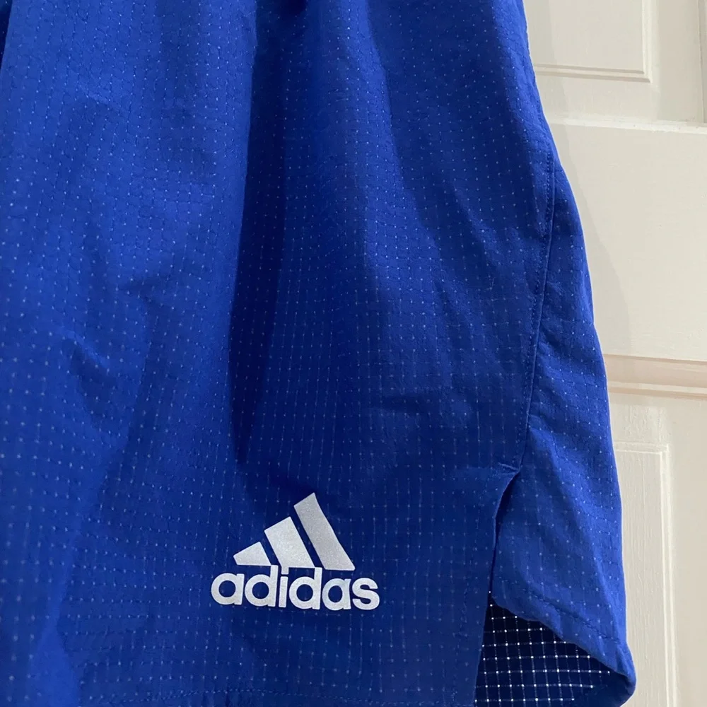 Adidas Running PrimeGreen Heat Ready Blue Shorts Size Small 9" - Picture 6 of 7